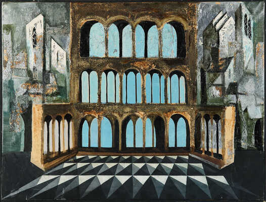 Левенталь Валерий Яковлевич. Эскиз декорации к постановке «Ромео и Джульетта» Новосибирского Государственного Академического театра оперы и балета (НОВАТ)